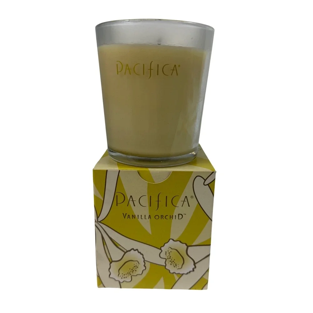 Pacifica Vanilla Orchid Scented Candle 10.5‎ oz Natural Soy Wax Hand Poured USA